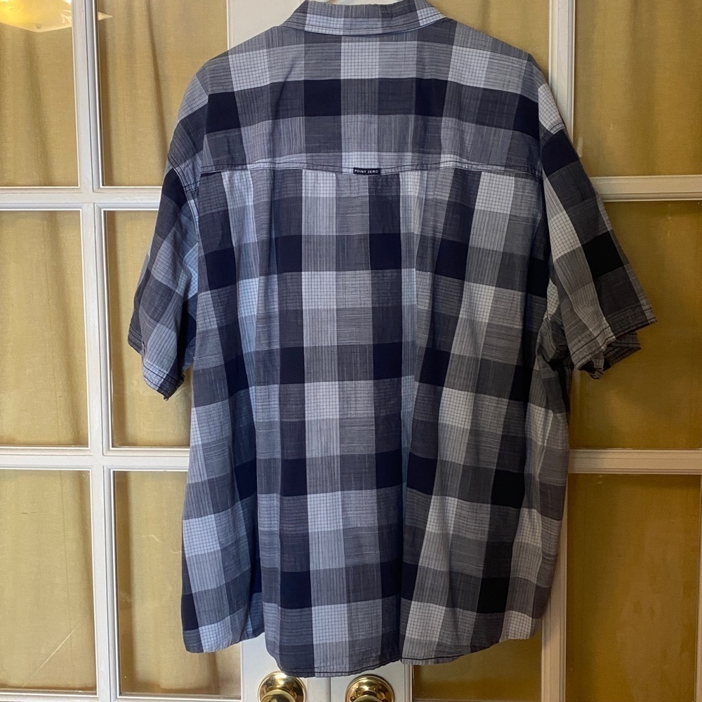 Men's Black and Gray Plaid Button Down Shirt. Point Zero brand - Picture 4 of 4
